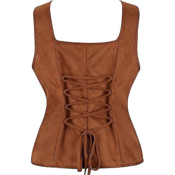 Naisten Korsetti Vintage Tekosametti Nauhakiinnitys Liivi Renessanssin Cosplay-asu - WELLNGS Coffee S