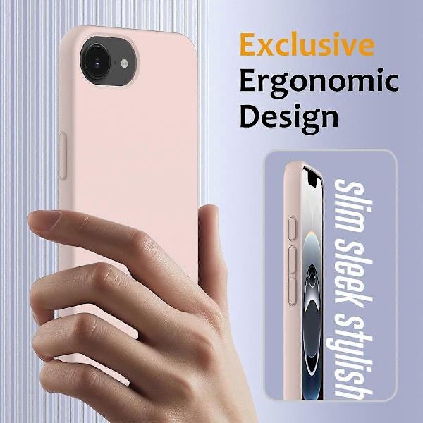 for iPhone 16e Deksel Kompatibelt med MagSafe Anti-Drop Flytende Silikon Telefondeksel - Rosa-WELLNGS Pink