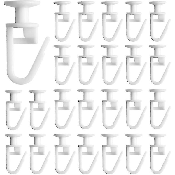 25 stk. gardinglidere Gardinskinneskyderkroge Gardinglidere med foldekroge Gardinskinnegliderkroge til 11 mm skinner-WELLNGS