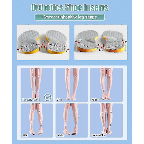 Supinationssåler til overpronation og fodjustering - Ortopædiske indlæg til mænd og kvinder - Korrigerende fodstøtter til lindring af supination - Good-WELLNGS Grey Size 39 40
