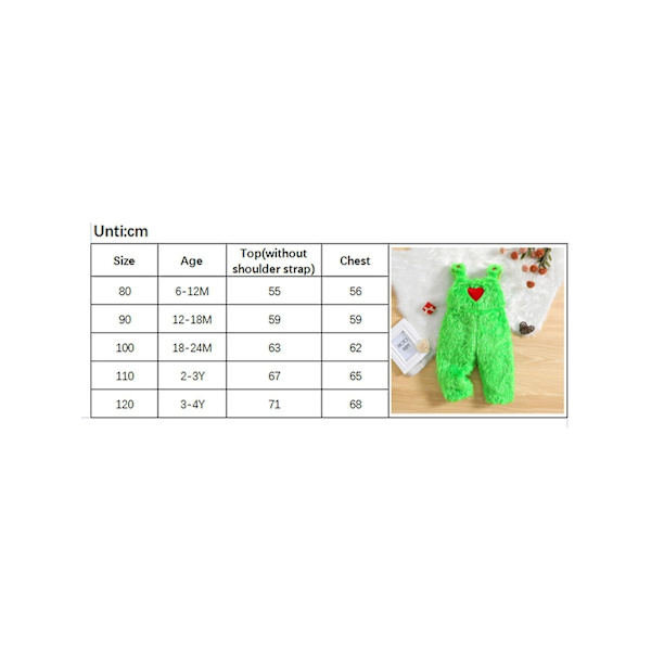 Vauva, joka varasti joulun asun vauvanpojat Tytöt Xmas Vihreä Karvainen Monster Puku Vaatteet Set-WELLNGS Style 4 12-18 Months