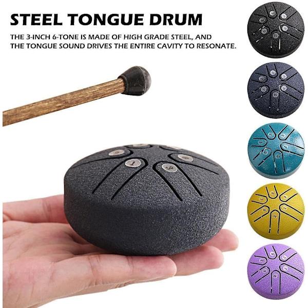 Regndrum för Utomhus, Ståltungedrum Regnskydd, Regndrum Instrument för Utomhus, Ståltungedrum Regnskydd Vattentät - WELLNGS Black