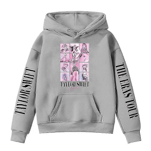 Taylor Swift Hooded Sweatshirt för Flickor 6-13 År - WELLNGS Gray 10-11Years