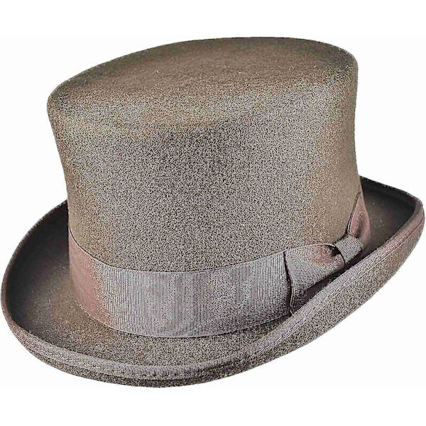 Handgjord ulltopphatt med satin-foder - WELLNGS Brown M