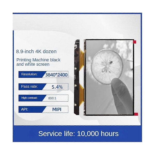 TM089CFSP01 Monokrom LCD 8,9 tum 4K Mono LCD-skärm med 3840X2400 Upplösning LCD-skärm MIPI 50-WELLNGS