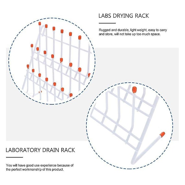 Labtørrestativ 24 Pegs Lab Glasvarer Stativ Wire Glasvarer Tørrestativ Vægmontering/Fritstående Lab G-WELLNGS