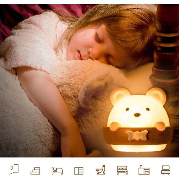 LED-nattlampa, nattlampa i sovrummet, portabel nattlampa för barn, portabel USB uppladdningsbar nattlampa för små baby -WELLNGS NO:1