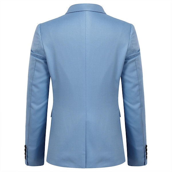 Allthemen Herr Business Blazer Solid Slim Fit Jacka-WELLNGS Sky Blue XS