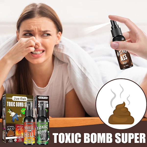 Haju Prank Spray, Stinky Ass Toxic Bomb Prank Fart Spray, Stinky Prank Liquid Spray Funny & Smells Bad-WELLNGS Bomb smell