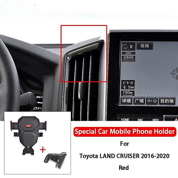 Biltelefonhållare för Toyota Land Cruiser Fj Avalon Reiz 4runner Harrier Venza - WELLNGS Red-11