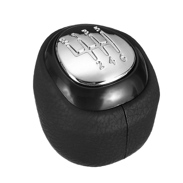 6-växlad växelspaksknopp läder damask startfodral växelspak för SAAB 93 9-3 2003-2012-WELLNGS