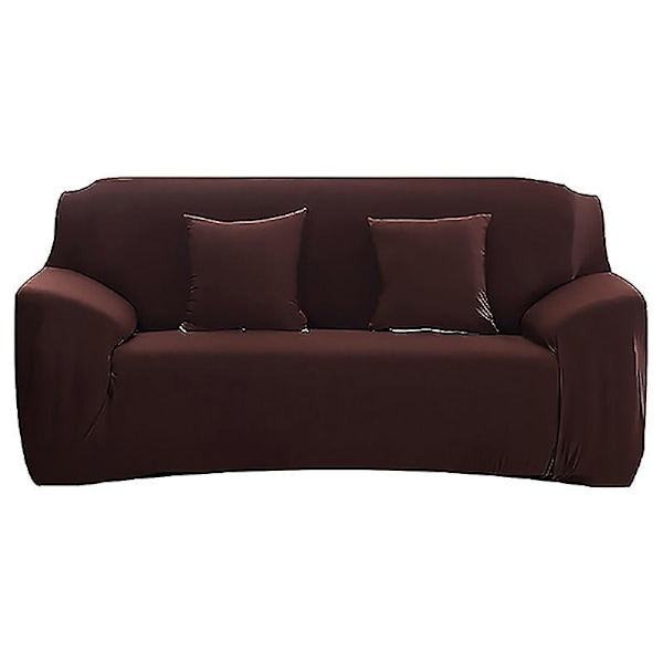 Sofa Betræk Solid Farve Sofa Betræk til Stue Elastisk Hjørne Sofa Betræk Betræk Stolebeskytter 1/2/3/4 Sæder - WELLNGS Coffee 2-seater 145-185cm