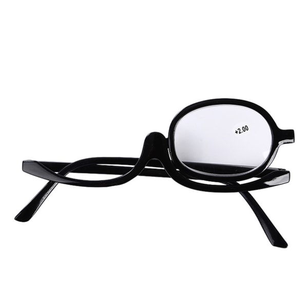 Klare sminkebriller Nedfellbare Forstørrelsesglass Makeup Lesebriller Sammenleggbare briller Kosmetisk Presbyopicr sfære 150-WELLNGS black sphere 150