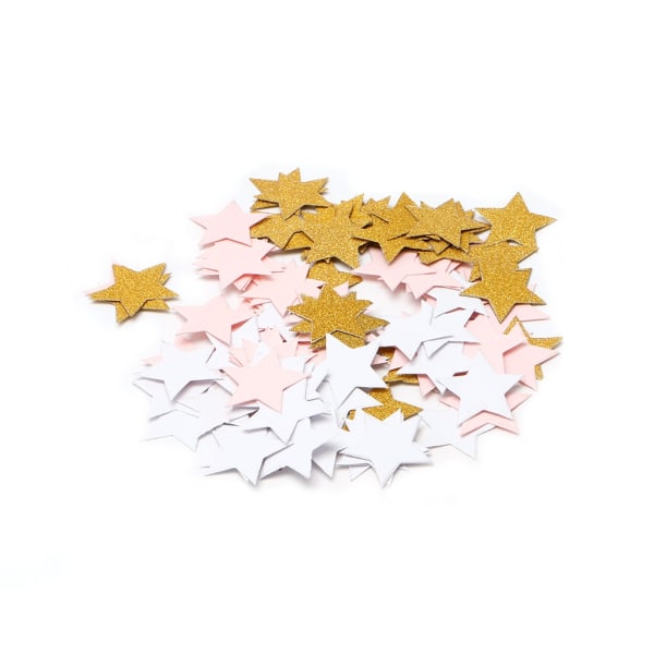 100 st Glitter fem stjärnor pappersbord kasta konfetti bröllopsfest dekoration-WELLNGS Gold