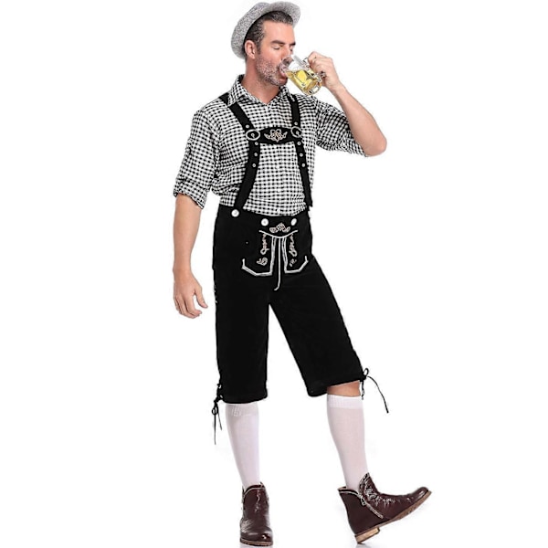 Halloween Kostymer 2024 M-XXL Stor Storlek Tysk München Herrkläder Oktoberfest Uniform Herr Scenkläder - WELLNGS Gray beer cap L