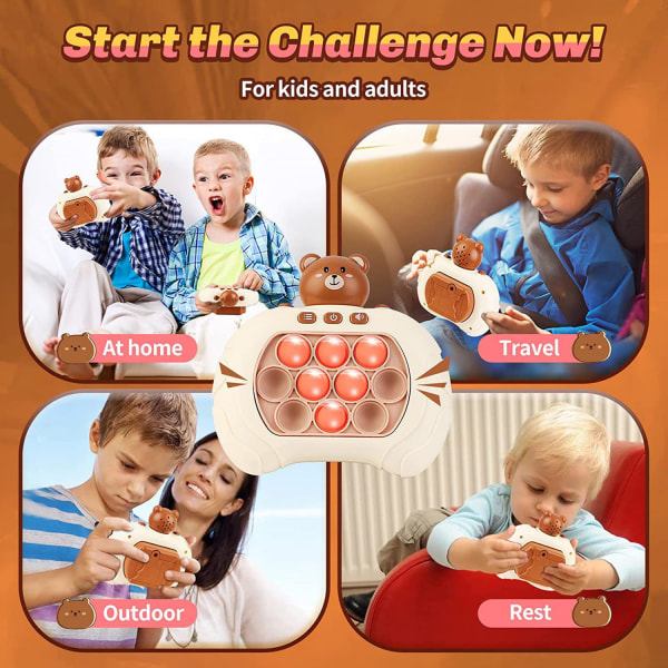 Fickspel för barn Push Bubble Game Machine med Ljus och Ljud Bärbar Quick Press Bubble Game Toy