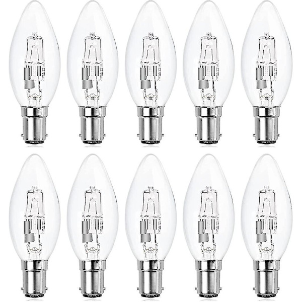 10-pack B15d Halogenlampor, Dimbara 42w C35 Halogen Ljusstakelampa 42w B15d Eco Halogenlampor B15d Ljusstakelampor Liten Bajonett - WELLNGS