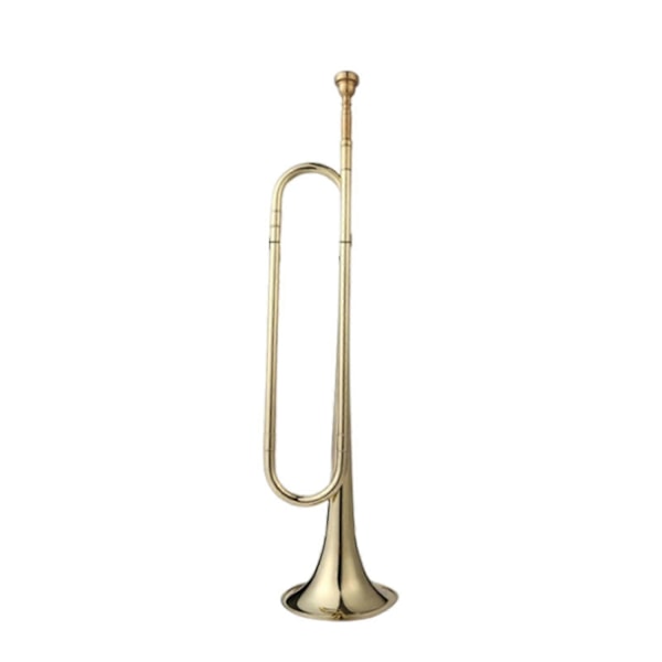 Signalhorn Kavaleritrompet med munnstykke Blåseinstrument Speidertrompet Signalhorn for Kavaleriband Sceneopptreden Nybegynnere Voksne - WELLNGS gold Bb  7C