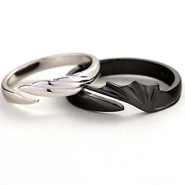 Hampaaton ja Lightfury -säädettävä päivämäärärengas - Sitoumuksen ja seikkailun symboli - WELLNGS Black