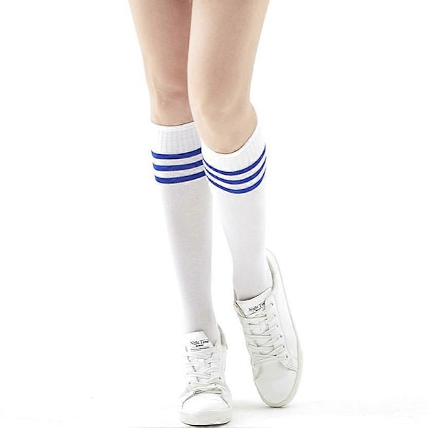 Halloween Kostumer 2024 S-XL stjerne cheerleading kostume cheerleading fodbold babytøj vest varm dans leder danse tøj-WELLNGS White socks with blue stripes One Size