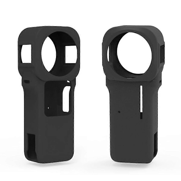 PULUZ Silikonskyddsfodral med linsskydd Kompatibelt med Insta360 One RS 1-tums 360 Edition-WELLNGS Black