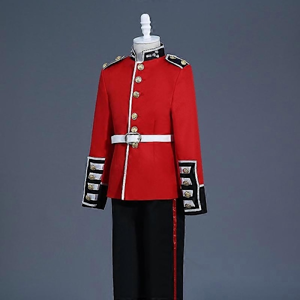 Guttekostyme for dronningens garde - europeisk britisk prins, kongelig gardeuniform, rollespillkostyme, soldat for barn, Halloween-rollespill - WELLNGS 130