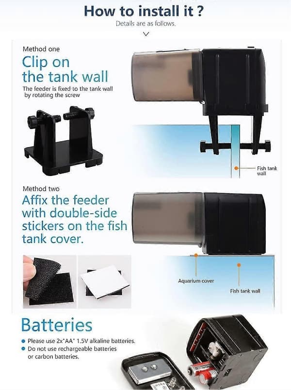 Akvarieautomatisk matare fiskmatare med automatisk timer akvariefiskfoder-WELLNGS
