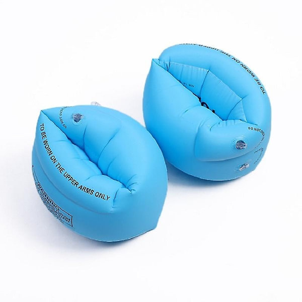 Simrings med Pump Uppblåsbara Armflytbojar Säkerhetssimningsvingar Vattenarmband för att lära sig simma Vattensporter Tillbehör-WELLNGS Blue