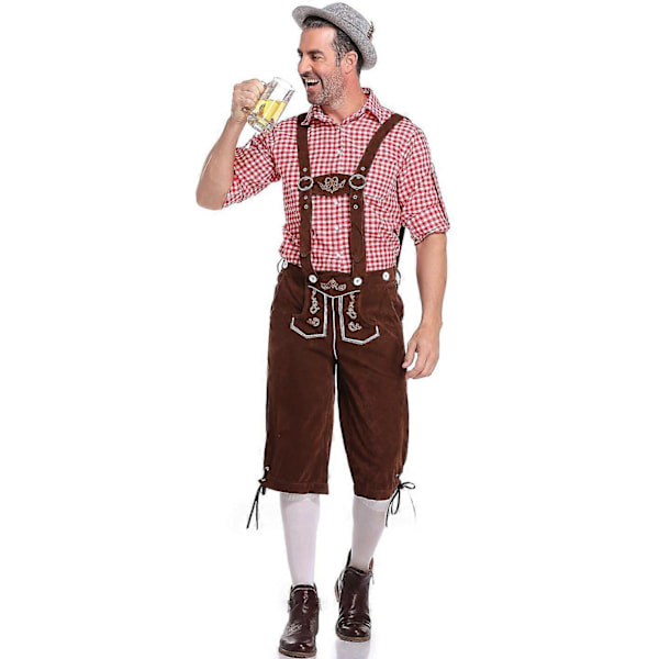 Halloween Kostymer 2024 M-XXL Stor Storlek Tysk München Herrkläder Oktoberfest Uniform Herr Scenkläder - WELLNGS Black overalls XXL