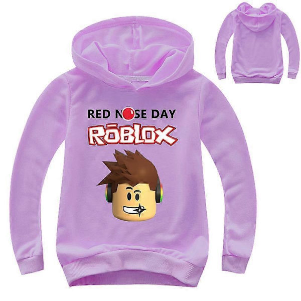 Roblox Genser for Gutter og Jenter - WELLNGS Purple 140cm