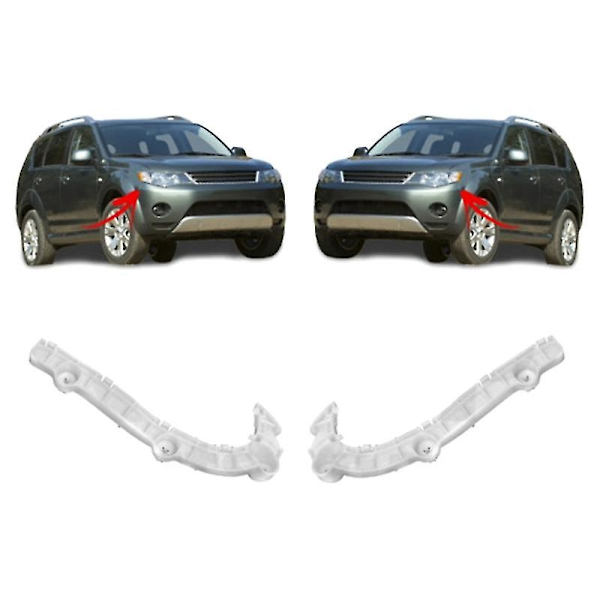 Puskurin tuki valkoisena ABS:nä, etu vasemmalle ja oikealle, Mitsubishi Outlanderille 2007 2008 2009 6400a587 6400a588-WELLNGS