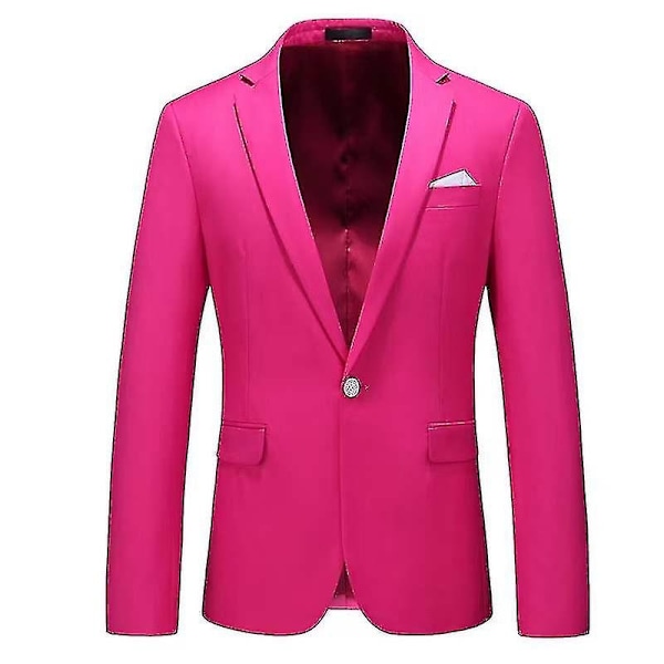 Miesten muodikkaat bleiserit, business casual slim fit -puku - WELLNGS rose red 4XL