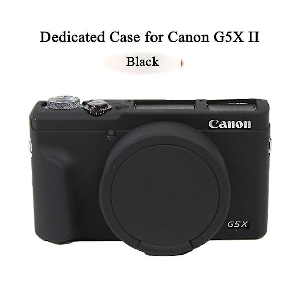 Fint kameravideoveske for Canon G7xii G7x ii G7x Mark 3 G7x iii G5x ii silikonetui gummi kameraveske beskyttende deksel skinn-WELLNGS 0 G5x ii black