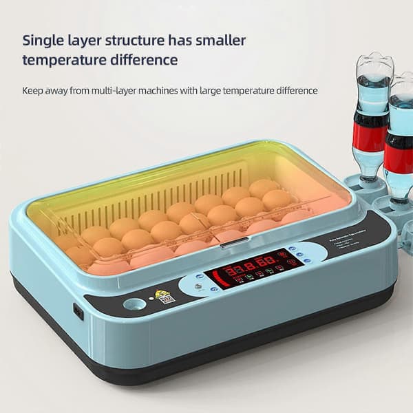 Automatisk Eggrugemaskin Kontroller Digital LED Temperaturstyring Temperatur Fuktighetssensor Eggs-WELLNGS 9Eggs