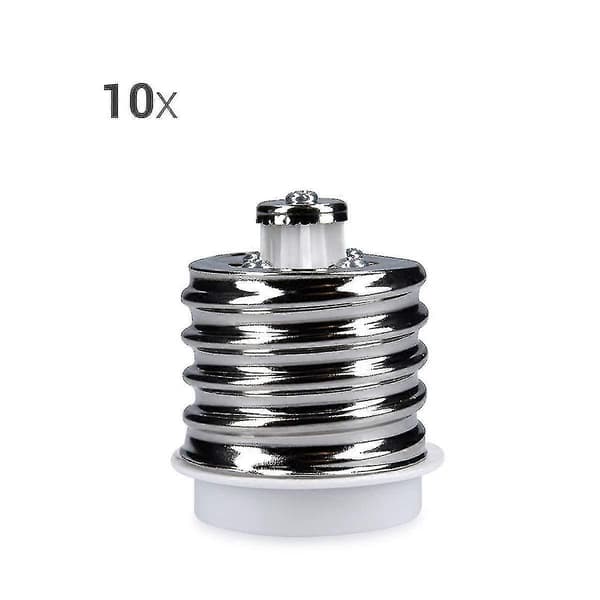 10x Sokkeladapter - 10x E40 til E27 Sokkelkonverter - E27 Base Lampeholder Adapter Kompatibel med Halogen Led-WELLNGS