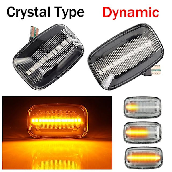 2 stk Dynamisk LED Sidemarkerlys Blinklys for Toyota Land Cruiser 70 80 100 Serie - WELLNGS