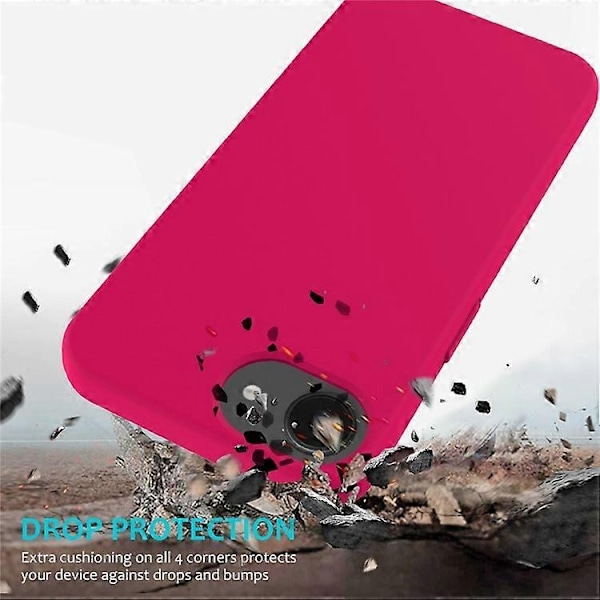 Kompatibelt skal för iPhone 16e, fallsäkert flytande silikon med mjukt foder, baksidesskydd - WELLNGS Pink
