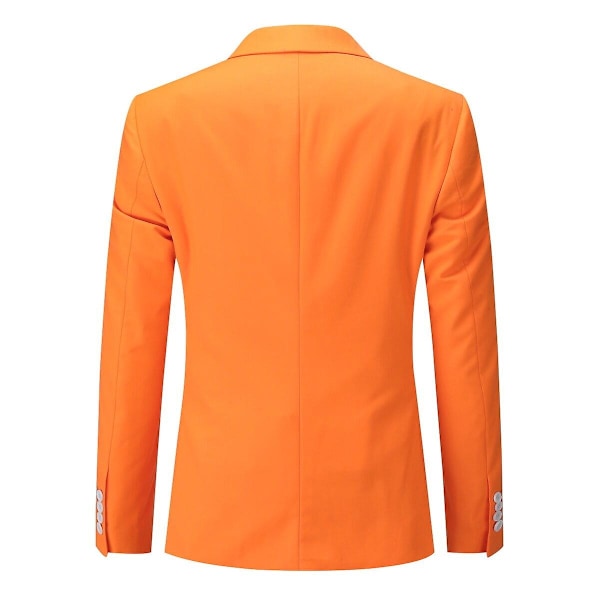 Allthemen Herrkostym för bröllopsfest middag 3-delat affärskostym Blazer väst byxor 9 färger-WELLNGS Orange S