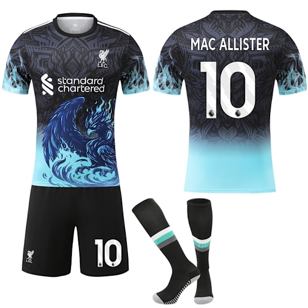2025-2026 Liverpool FC special jubilæumsudgave blå fodboldtrøje (med sokker)-WELLNGS No.10 MAC ALLISTER XS