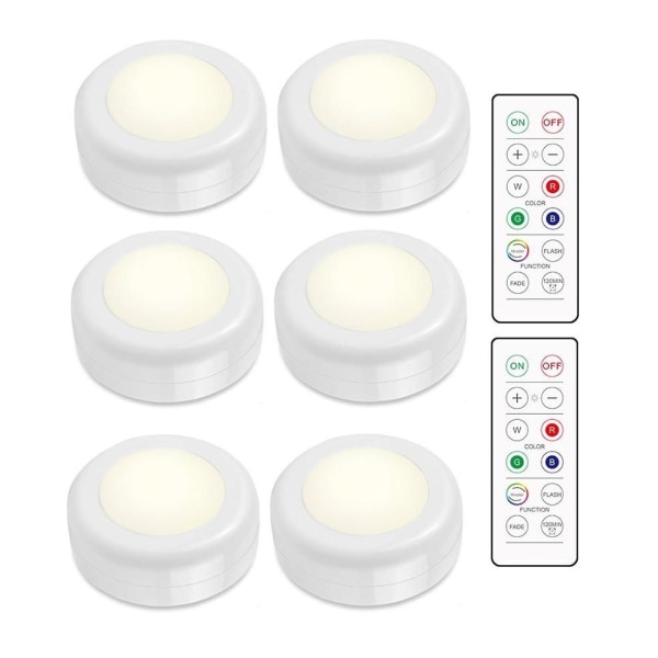 LED-spotlightpaket - 6 snygga lampor med 2 praktiska fjärrkontroller