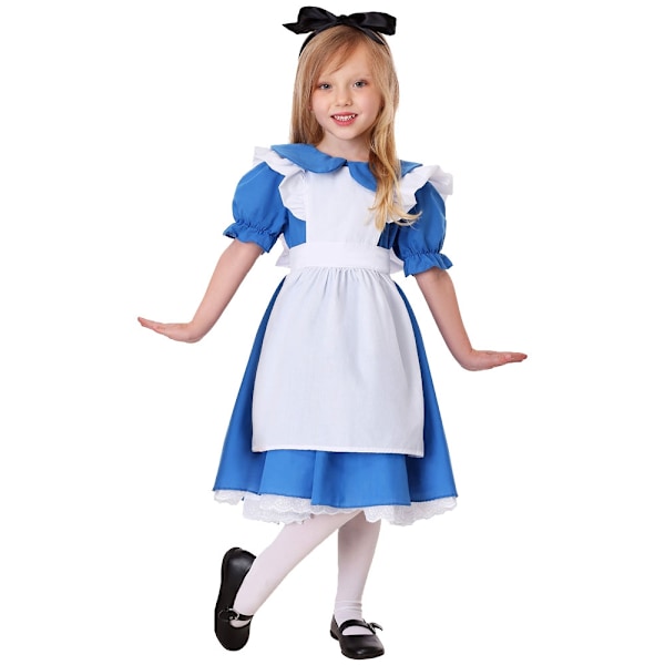 Barn jenter blå Alice i Eventyrland Halloween kostyme barn fest Lolita tjenestepike kostyme cosplay Alice i Eventyrland kostyme jenter S-WELLNGS S Children