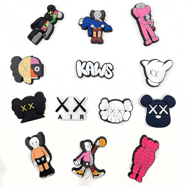 18 kpl Kaws-kenkäkoristeet, muodikkaat kengänkoristeet DIY Croc-tukkiin, sandaaleihin, rannekoruun - WELLNGS