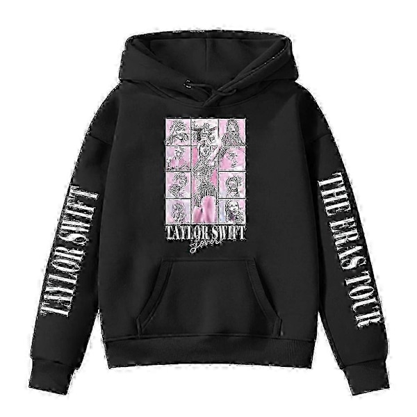 Taylor Swift Print Børn Piger Hættetrøje Casual Langærmet Hættetrøjer Løse Pullover toppe-WELLNGS Black 10-11 Years