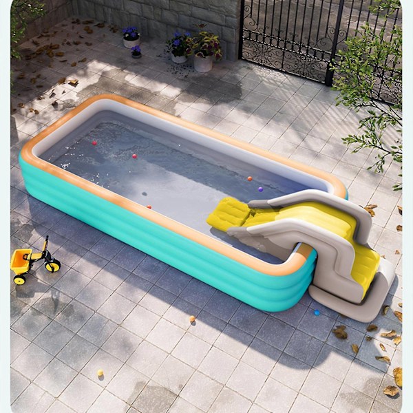 Ny Oppustelig Vandrutsjebane, Splash Oppustelig Pool Vandrutsjebane, Sommer Pool Tilbehør Børn Indendørs og Udendørs Vandlegetøj - WELLNGS Yellow