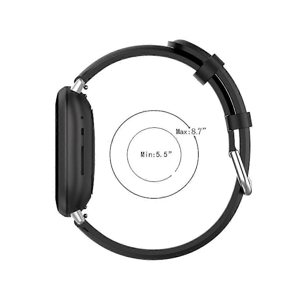 Läderarmband för Fitbit Versa 3 / Sense-WELLNGS Black