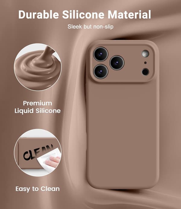 Flydende silikonecover til iPhone 17 Pro Max - Lysebrun & MagSafe-kompatibel marron clair iPhone 17 Pro Max