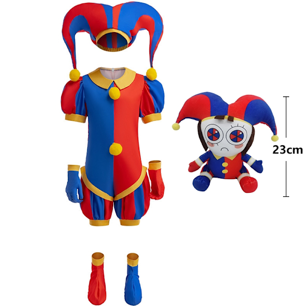 Anime Pomni Magical Numbers Circus Cosplay Costume Children's Jumpsuit Halloween Costume Purim Children's Costume Cartoon Character 7-8T (140)-WELLNGS 7-8T(140) a2