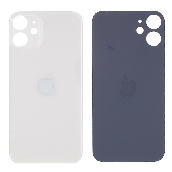 Kompatibel med iPhone 12 mini Batterihölje Skydd Reparationsdel (Kameralins Ringhål Standardversion)-Röd-WELLNGS White