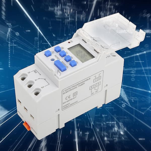 TM919A-3 24V DC 16A LCD 7 dagers programmerbar digital tidsbryter - WELLNGS