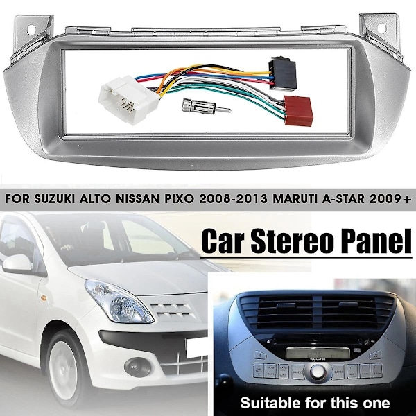 Bilradio Fascia Panel Ram Cd Dvd Instrumentbräda Ljud Cover Trim med Adapter för Suzuki Alto för Nissan P-WELLNGS